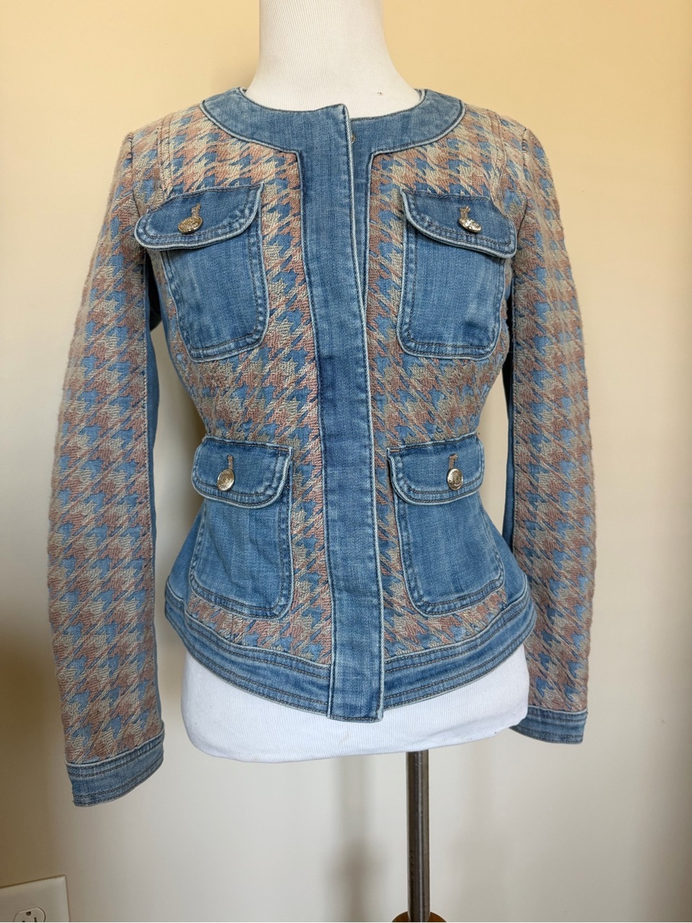 White House black market WHBM Denim tweed Jean Jacket in a 2
